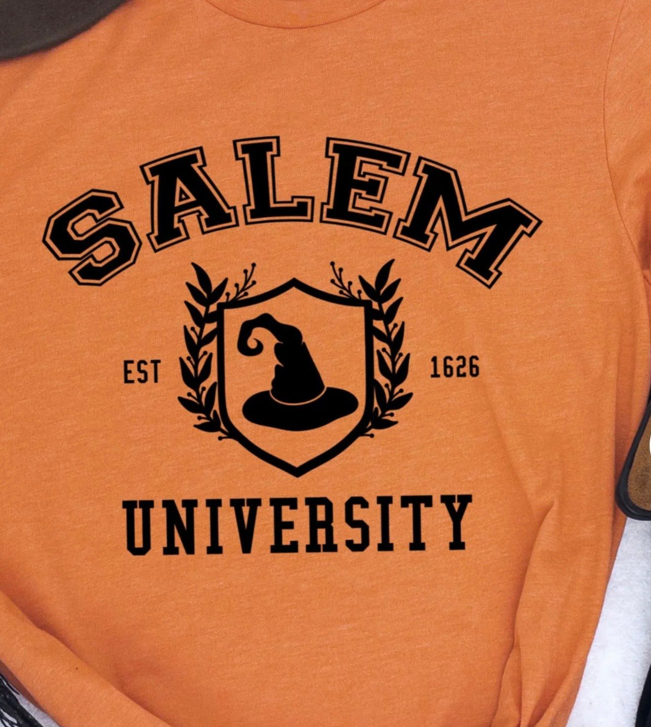 Salem University witchy collegiate graphic t-shirt