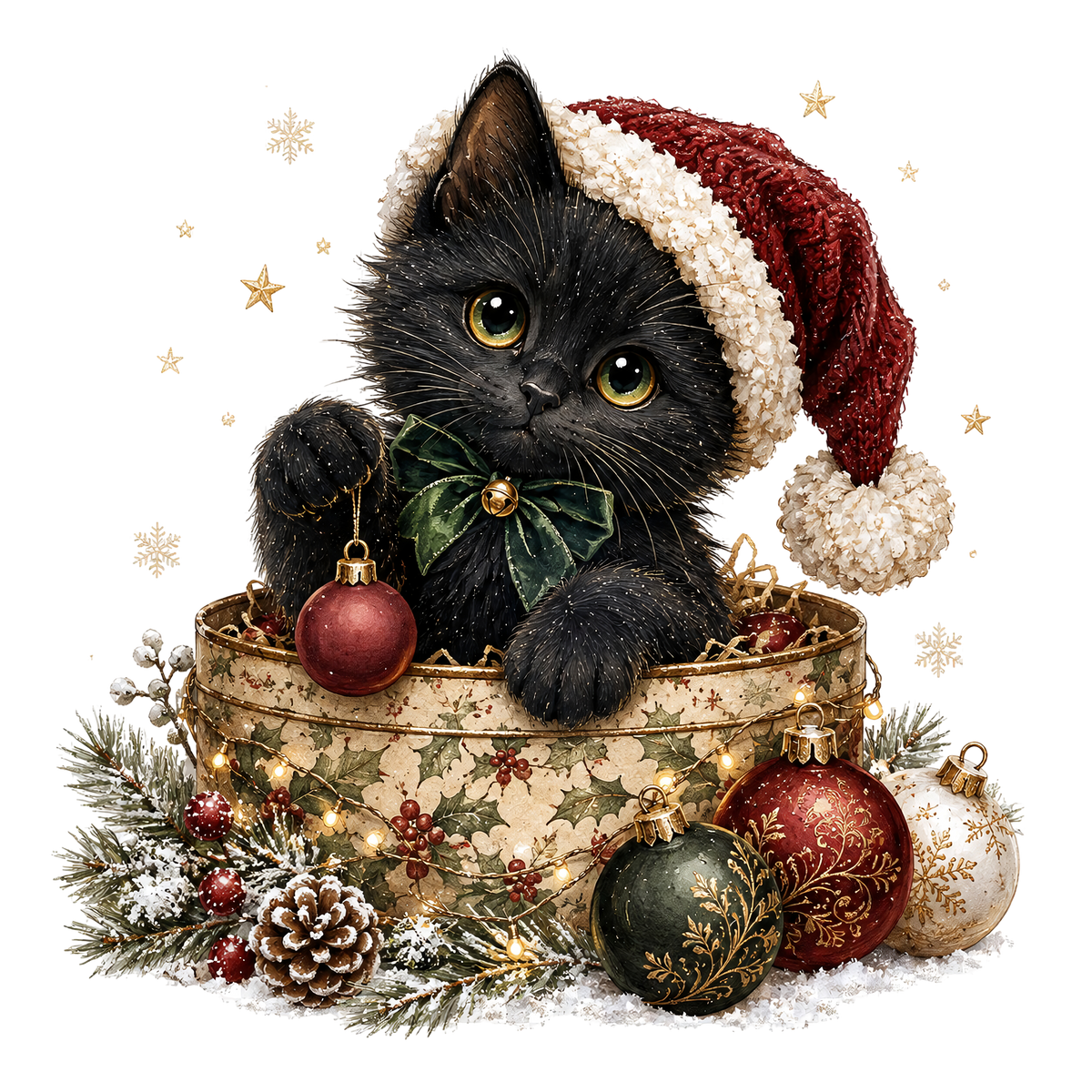 Santa Kitty Christmas Graphic Sweatshirt