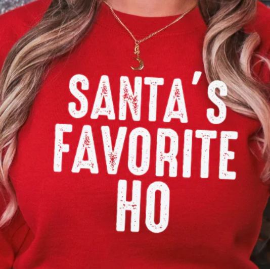 Santa’s Favorite Ho funny Christmas graphic sweatshirt
