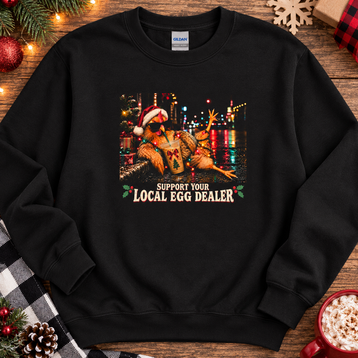 Support Your Local Egg Dealer Christmas Chicken