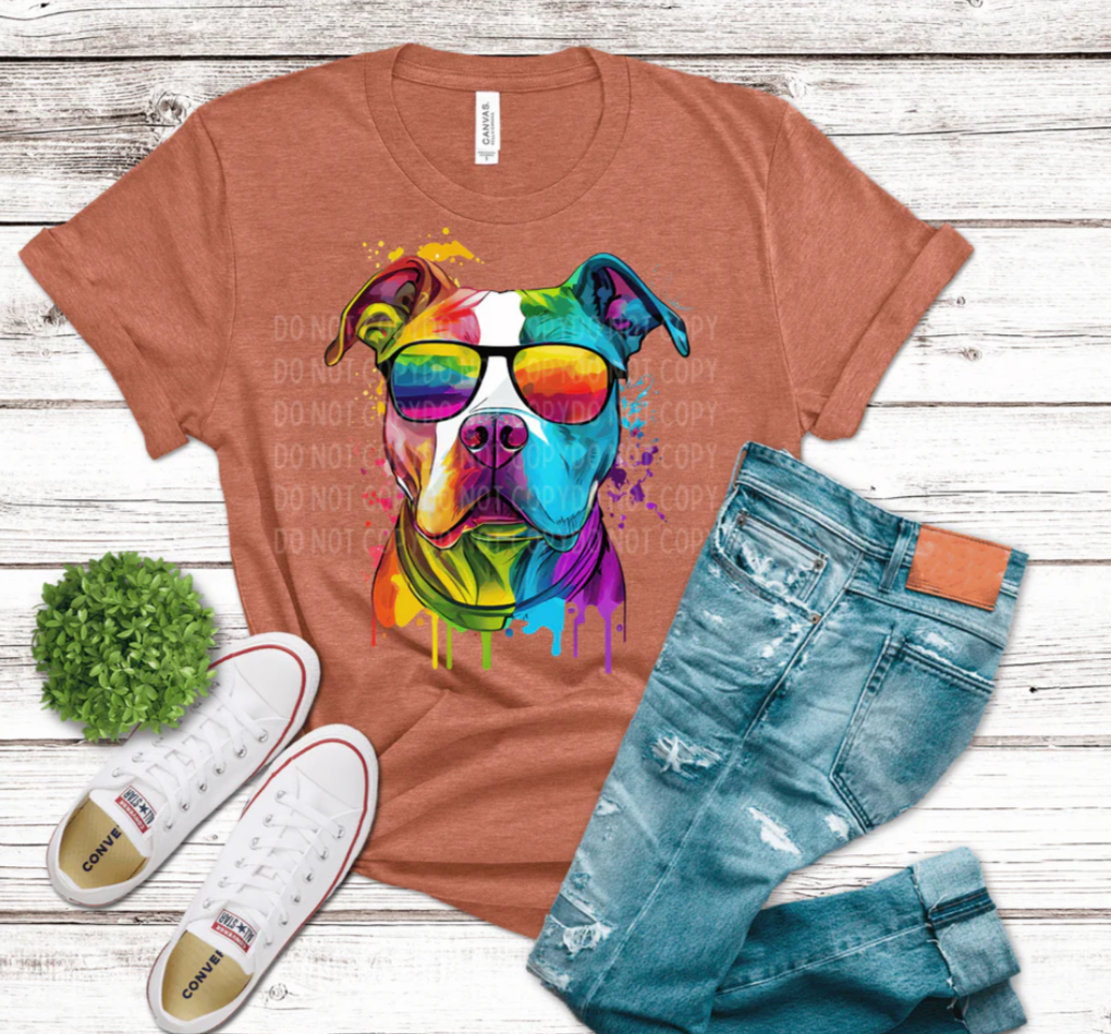 Watercolor Pitbull  - Graphic T-Shirt