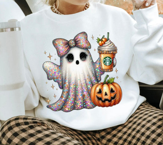 Cute Coffee Ghost - Graphic Sweatshirt
