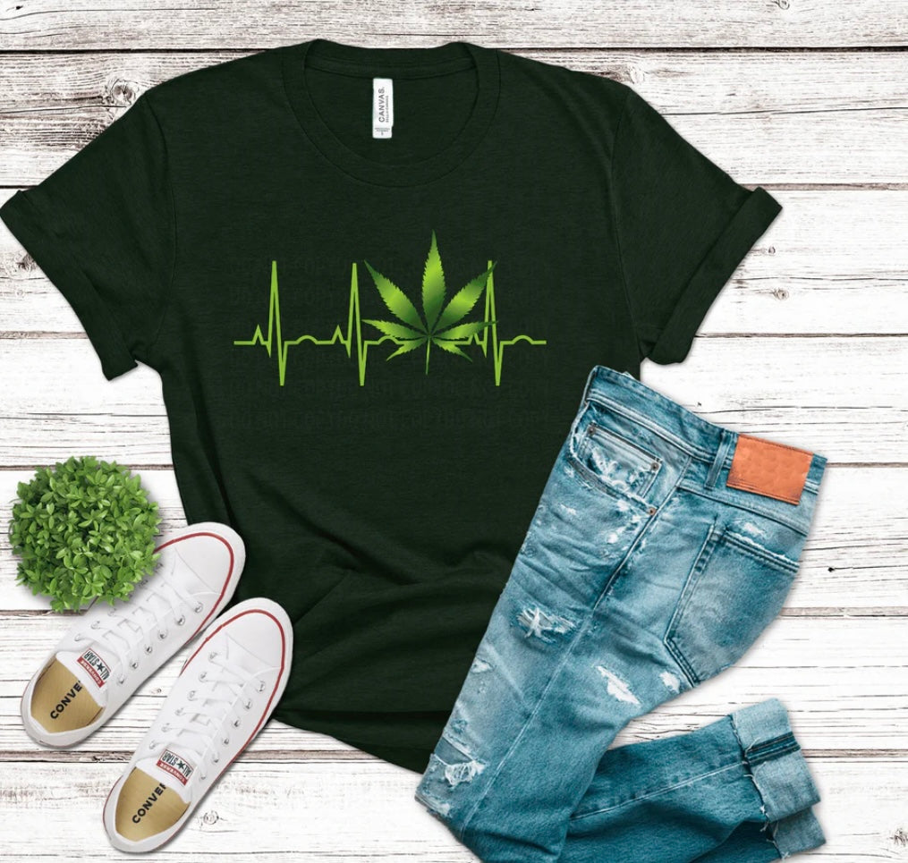 Cannabis Heartbeat - Graphic T-Shirt