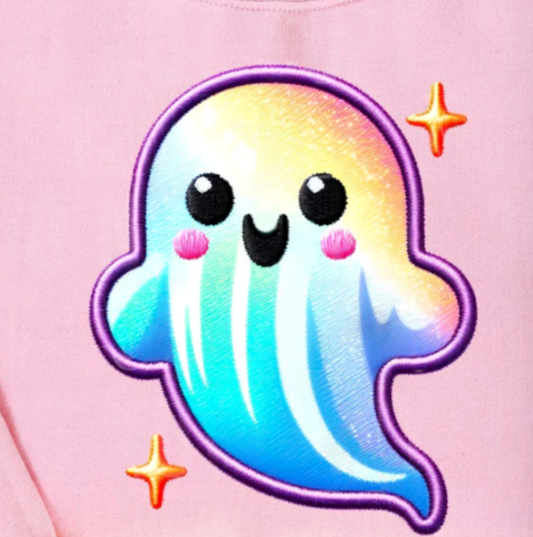 Cute Faux Embroidery Ghost  - Infant Onesie