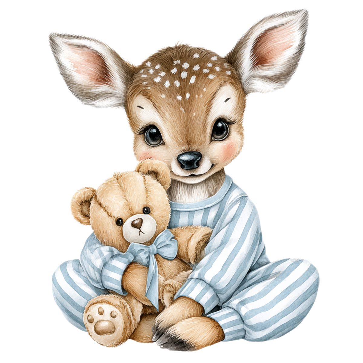 Baby Reindeer with Teddy Bear Graphic T-Shirt (Toddler)