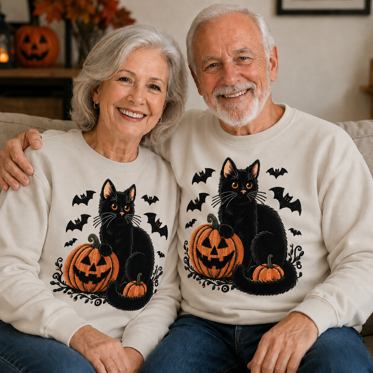 Black Cat & Pumpkin Halloween Sweatshirt