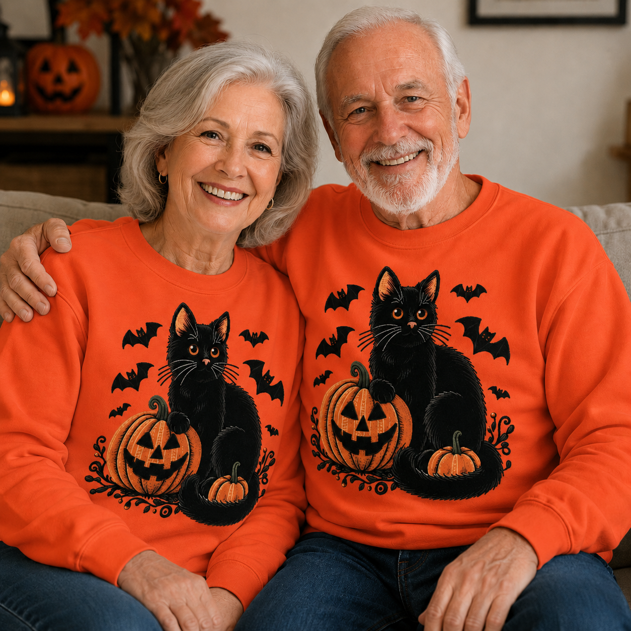 Black Cat & Pumpkin Halloween Sweatshirt