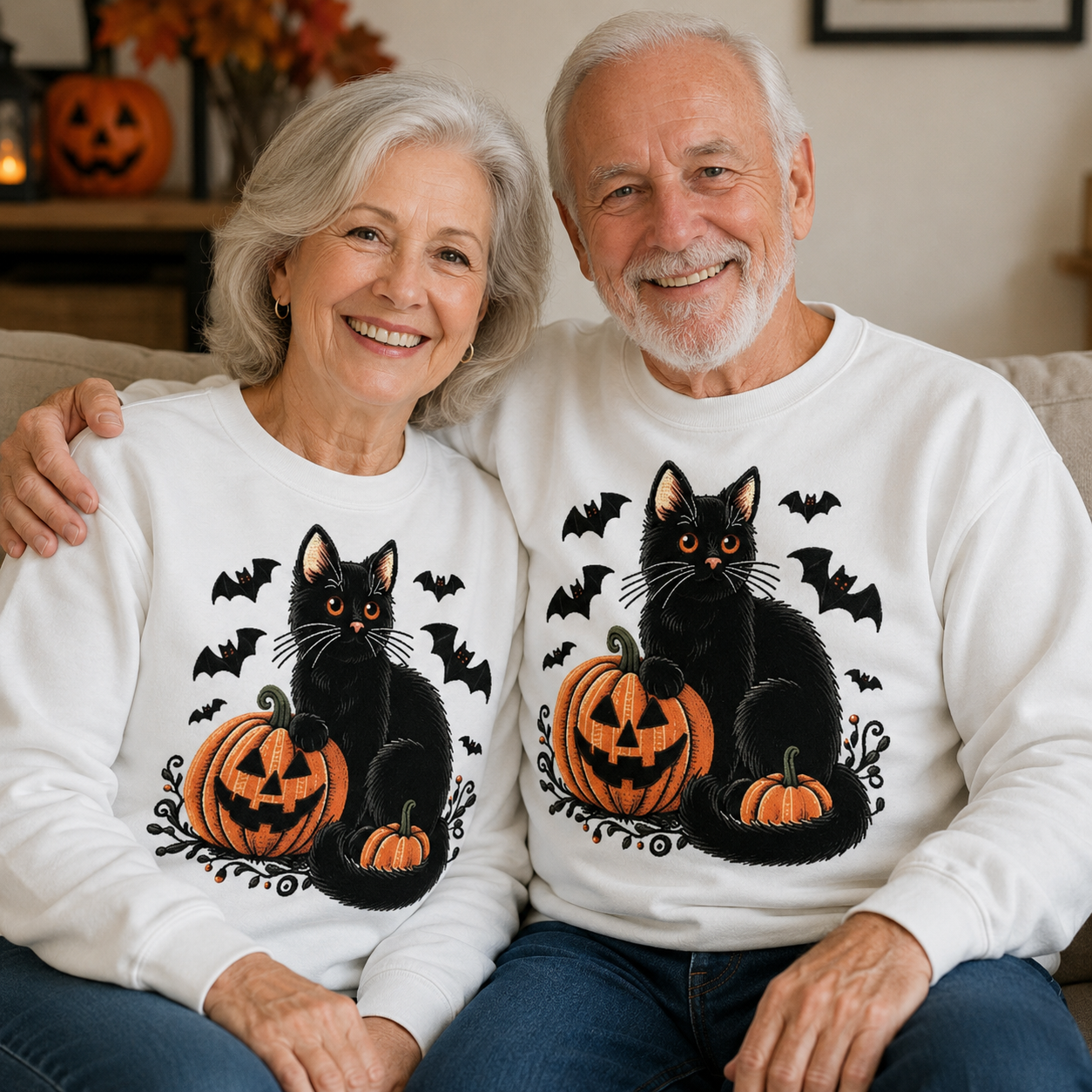 Black Cat & Pumpkin Halloween Sweatshirt