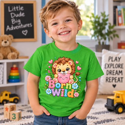 Born Wild Lion Toddler Graphic T-Shirt