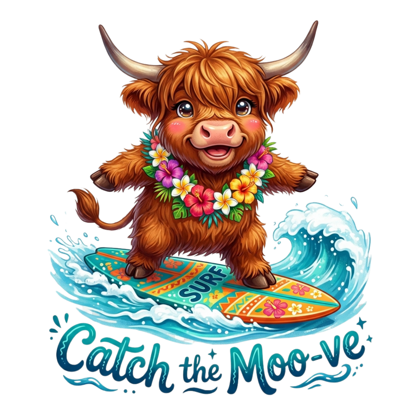 Catch the Moo-ve Highland Cow Youth Graphic T-Shirt
