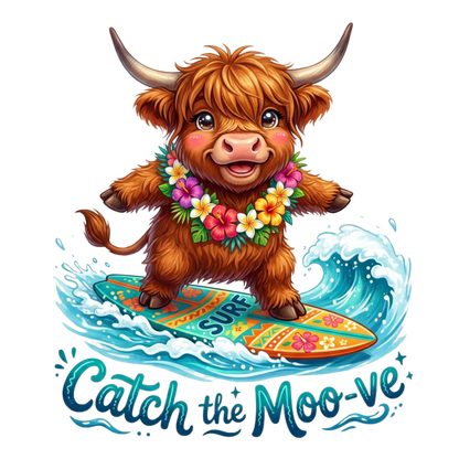 Catch the Moo-ve Highland Cow Youth Graphic T-Shirt