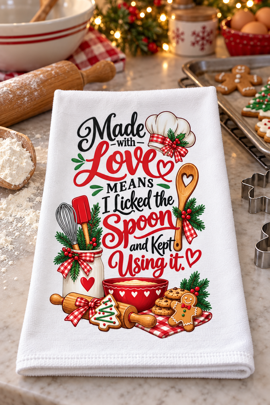 A Homemade Holiday Decorative Kitchen Towels