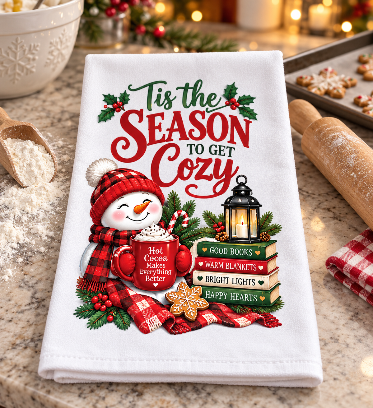 A Homemade Holiday Decorative Kitchen Towels