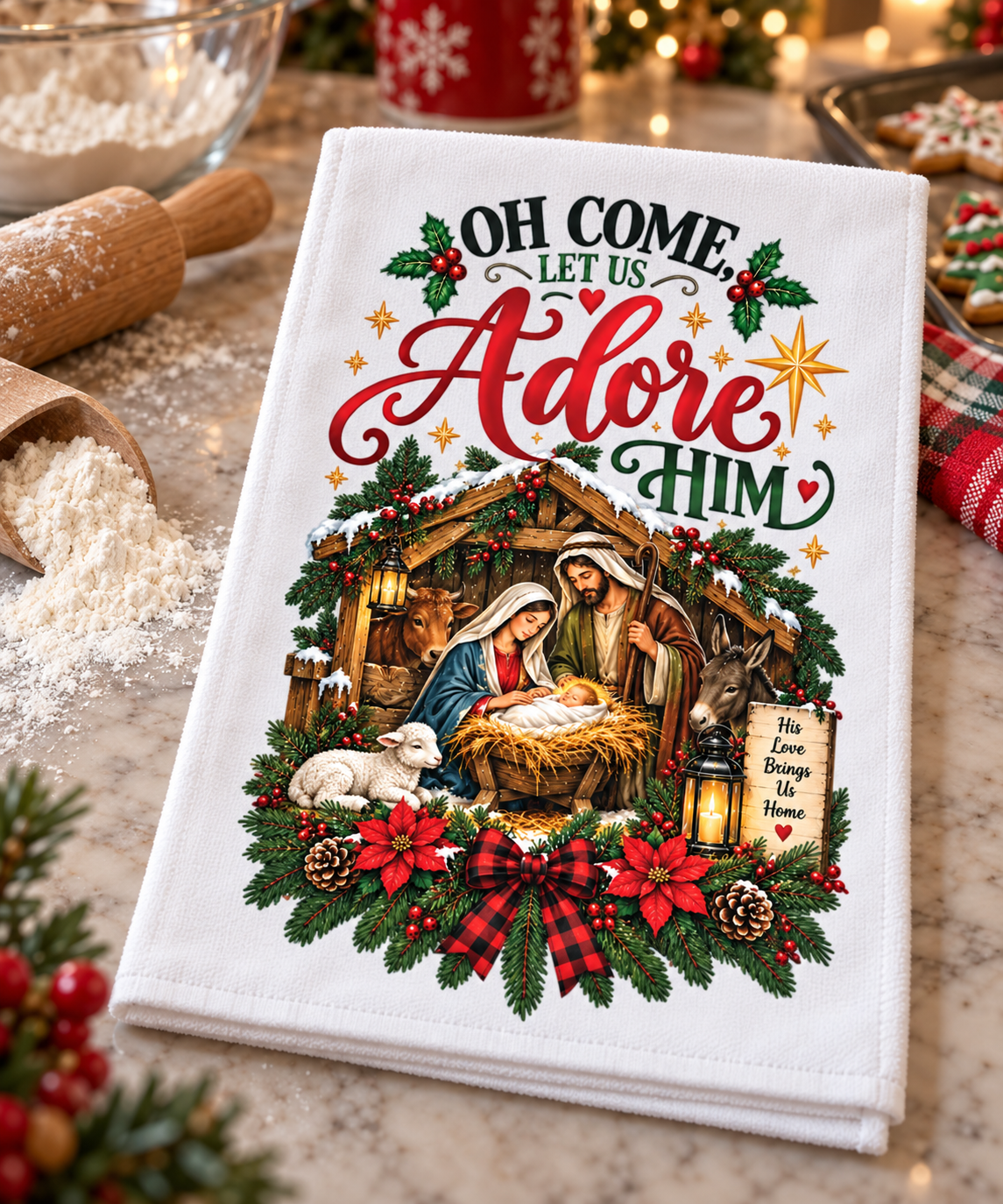 A Homemade Holiday Decorative Kitchen Towels