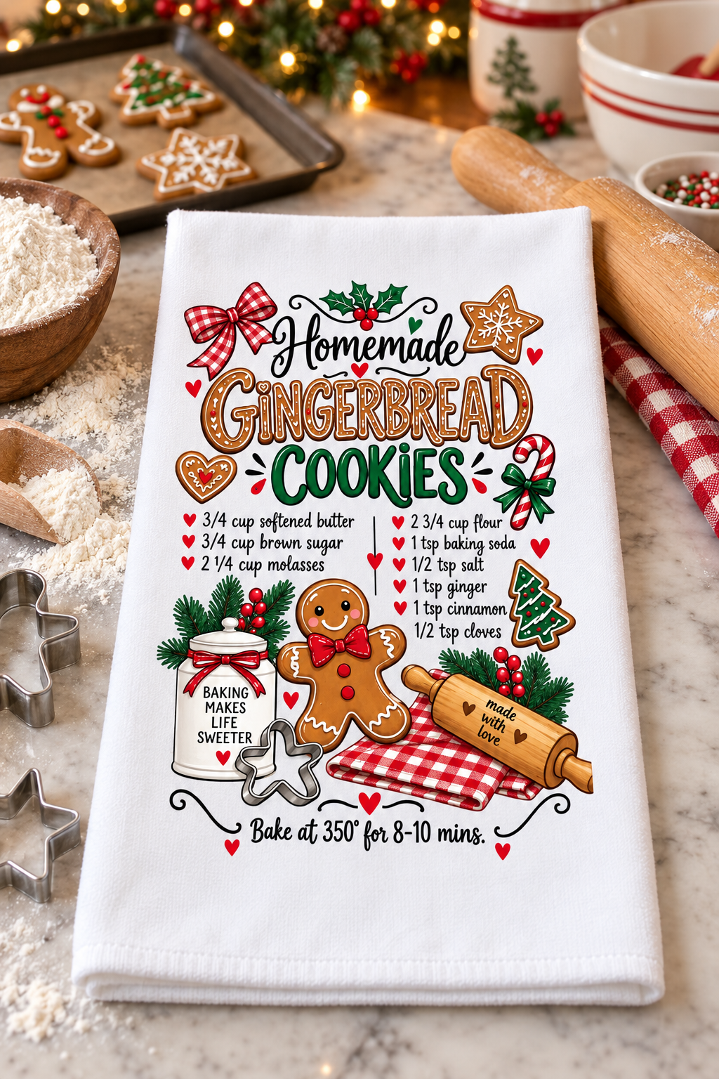 A Homemade Holiday Decorative Kitchen Towels