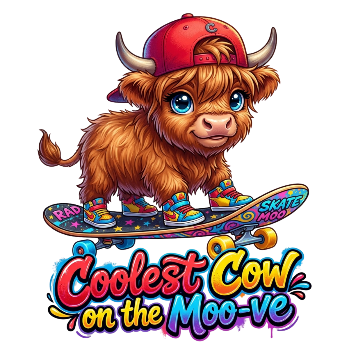 Coolest Cow on the Moo-ve Highland Cow Youth Graphic T-Shirt