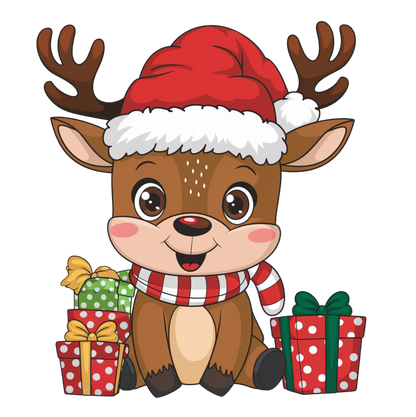 Cute Christmas Reindeer with Presents Holiday Graphic (Toddler)