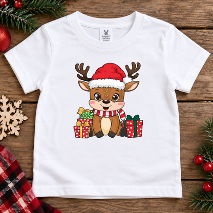 Cute Christmas Reindeer with Presents Holiday Graphic (Toddler)