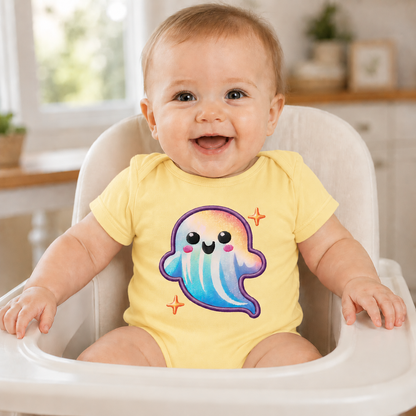 Cute Faux Embroidery Ghost  - Infant Onesie