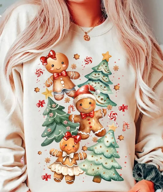 Gingerbread & Christmas Trees / Graphic Sweatshirt
