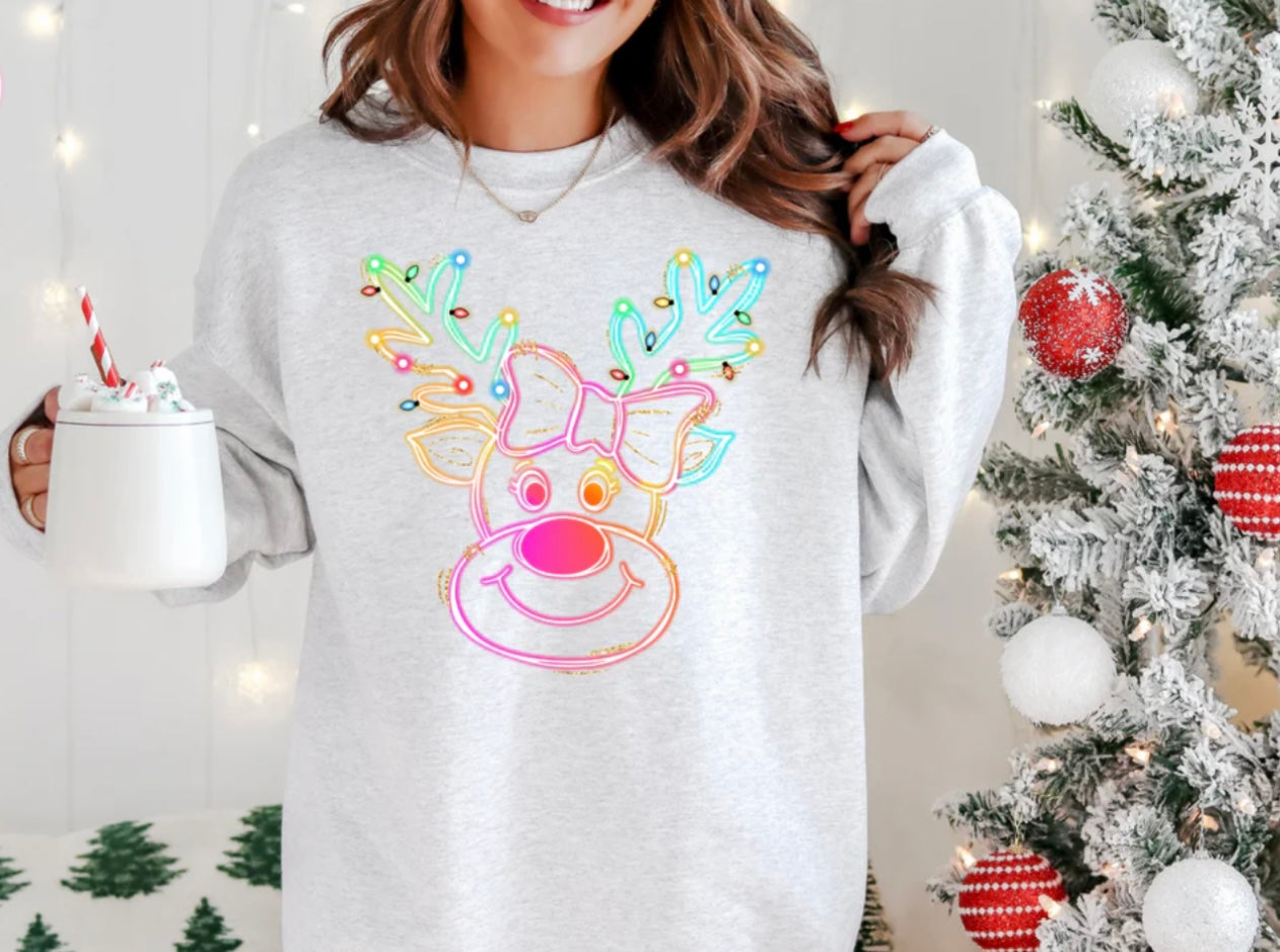 Reindeer (girl with bow) Sweatshirt