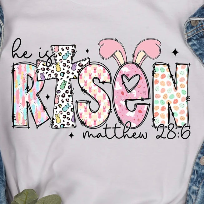 He is Risen :  Doodle Letters - Graphic T-Shirt