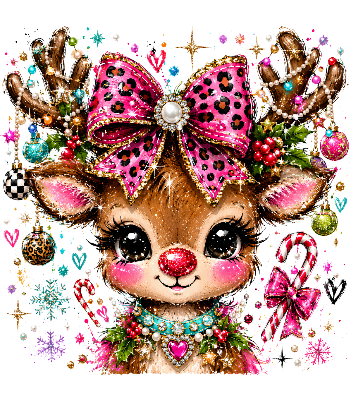 Glamour & Glitz Reindeer Graphic T-Shirt & Sweatshirt