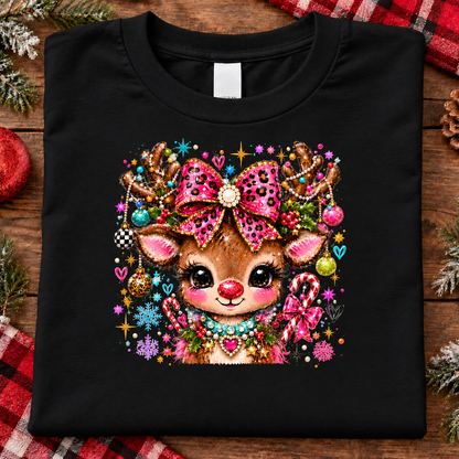 Glamour & Glitz Reindeer Graphic T-Shirt & Sweatshirt