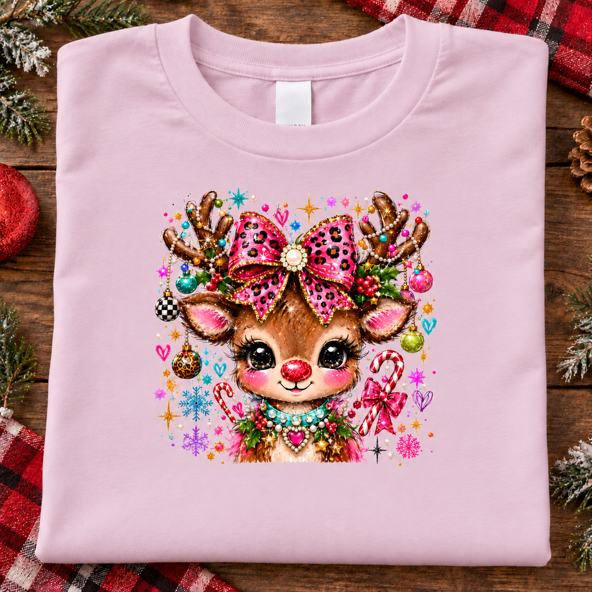 Glamour & Glitz Reindeer Graphic T-Shirt & Sweatshirt