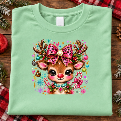 Glamour & Glitz Reindeer Graphic T-Shirt & Sweatshirt