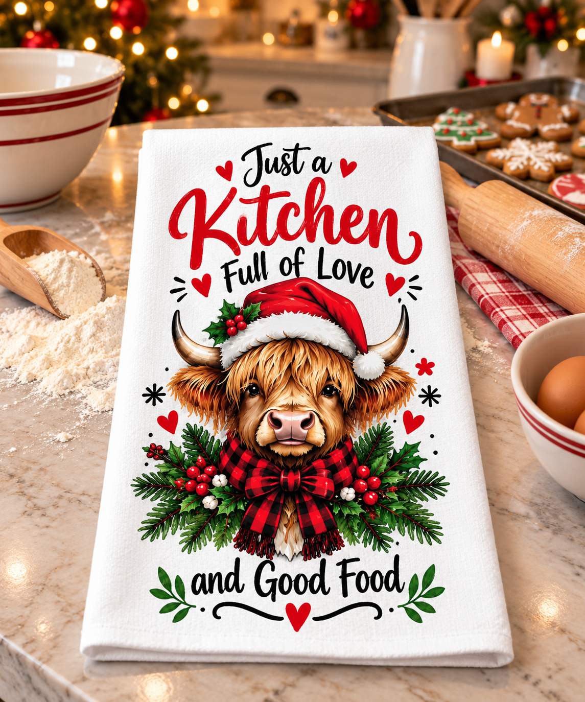 A Homemade Holiday Decorative Kitchen Towels