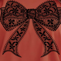 Black Lacey Bow T-Shirt with lace-print bow graphic, styled for a cute coquette-inspired look.