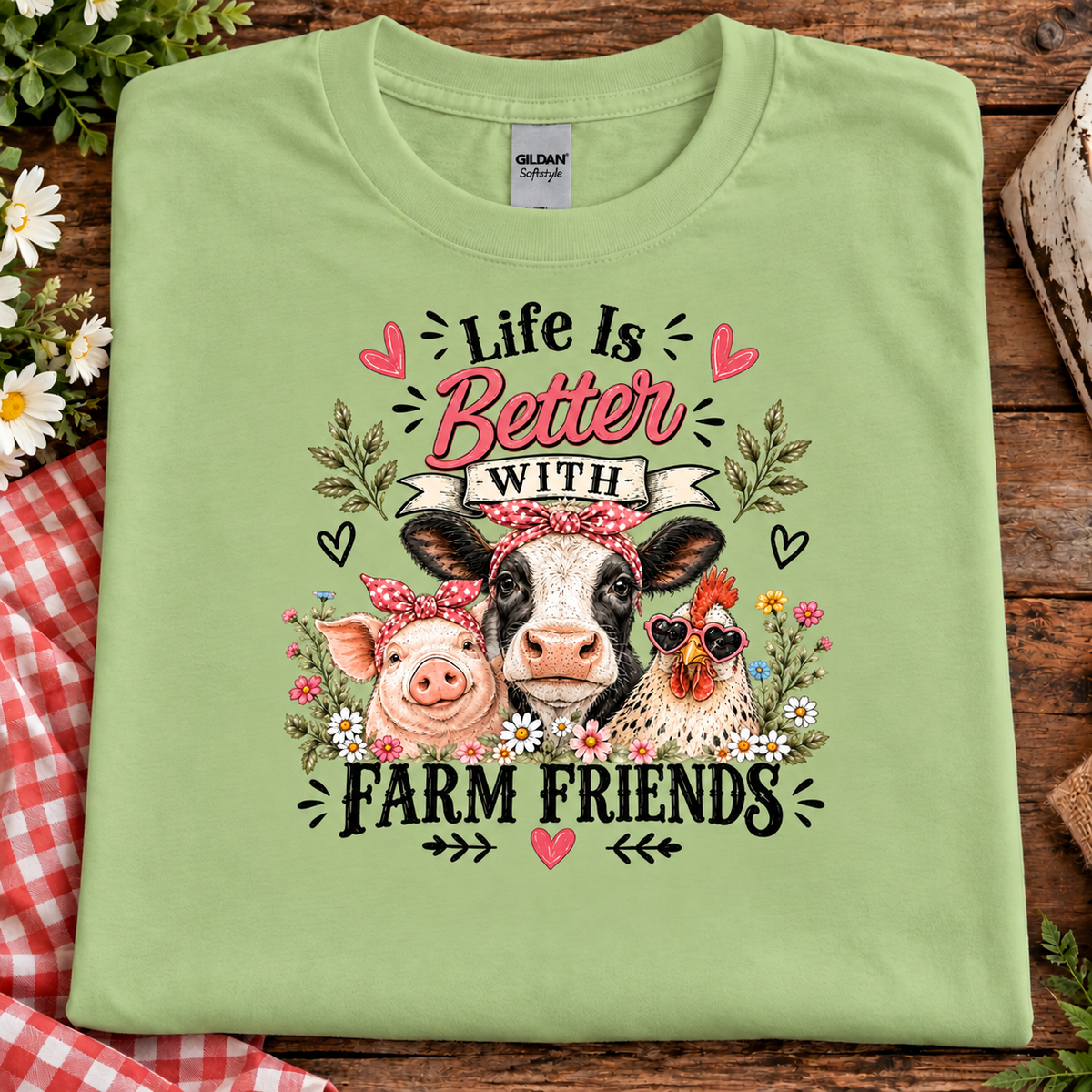 Life  Is Better With Farm Friends Graphic T-Shirt