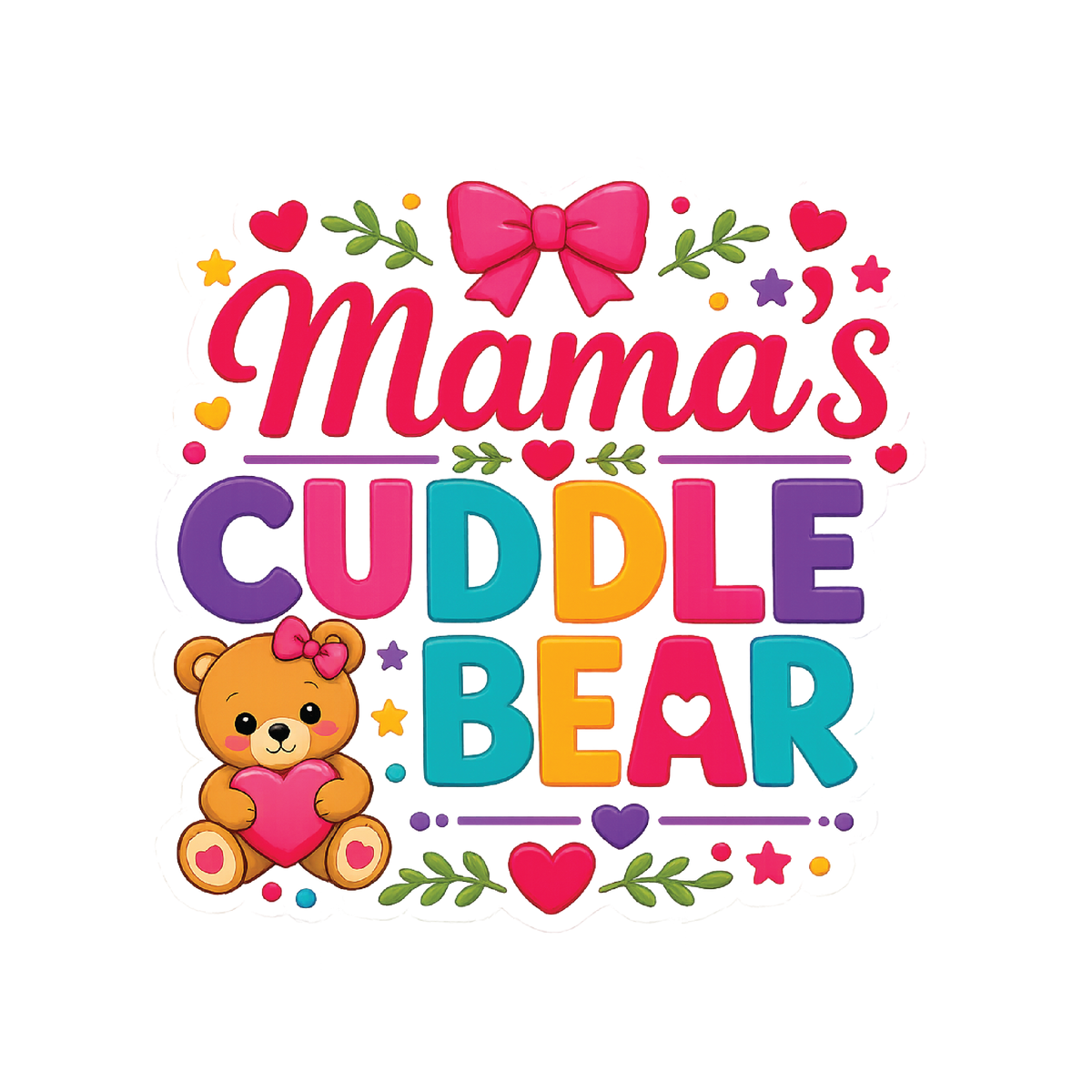 Mama's Cuddle Bear Graphic Onesie