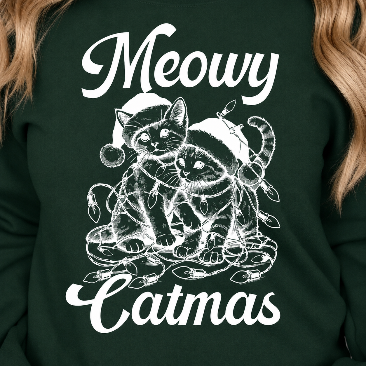 Meowy Catmas Graphic Sweatshirt