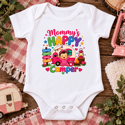 Mommy's Happy Camper Graphic Onesie