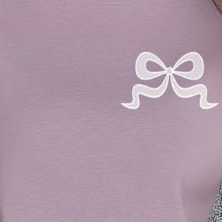 Minimalist Pocket Bow T-Shirt with small printed bow detail
