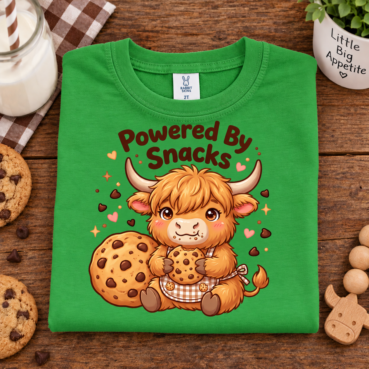 Powered by Snacks Highland Cow Toddler Graphic T-Shirt