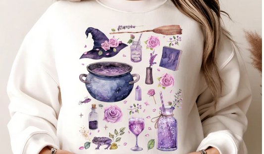 Practical Magic - Purple Witchcraft Graphic Sweatshirt