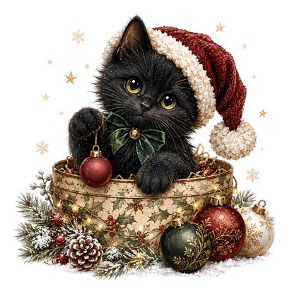Santa Kitty Christmas Graphic Sweatshirt