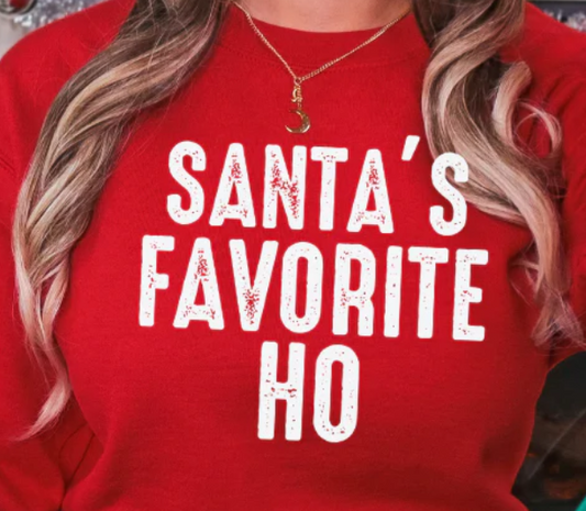 Santa’s Favorite Ho funny Christmas graphic sweatshirt