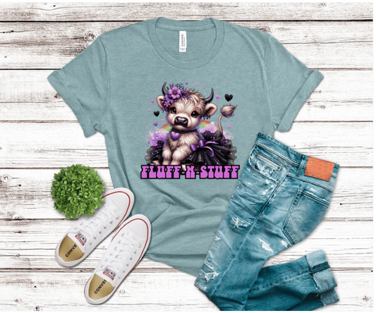 Fluff N Stuff Highland Cow - Graphic T-Shirt