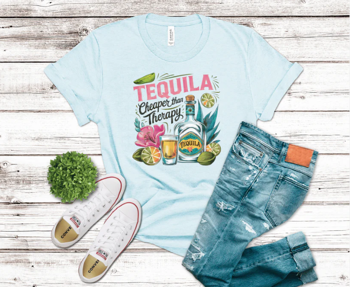 Tequila is Cheaper Than Therapy - Graphic T-Shirt
