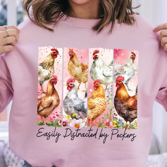 Easily Distracted By Peckers - Graphic T-Shirt