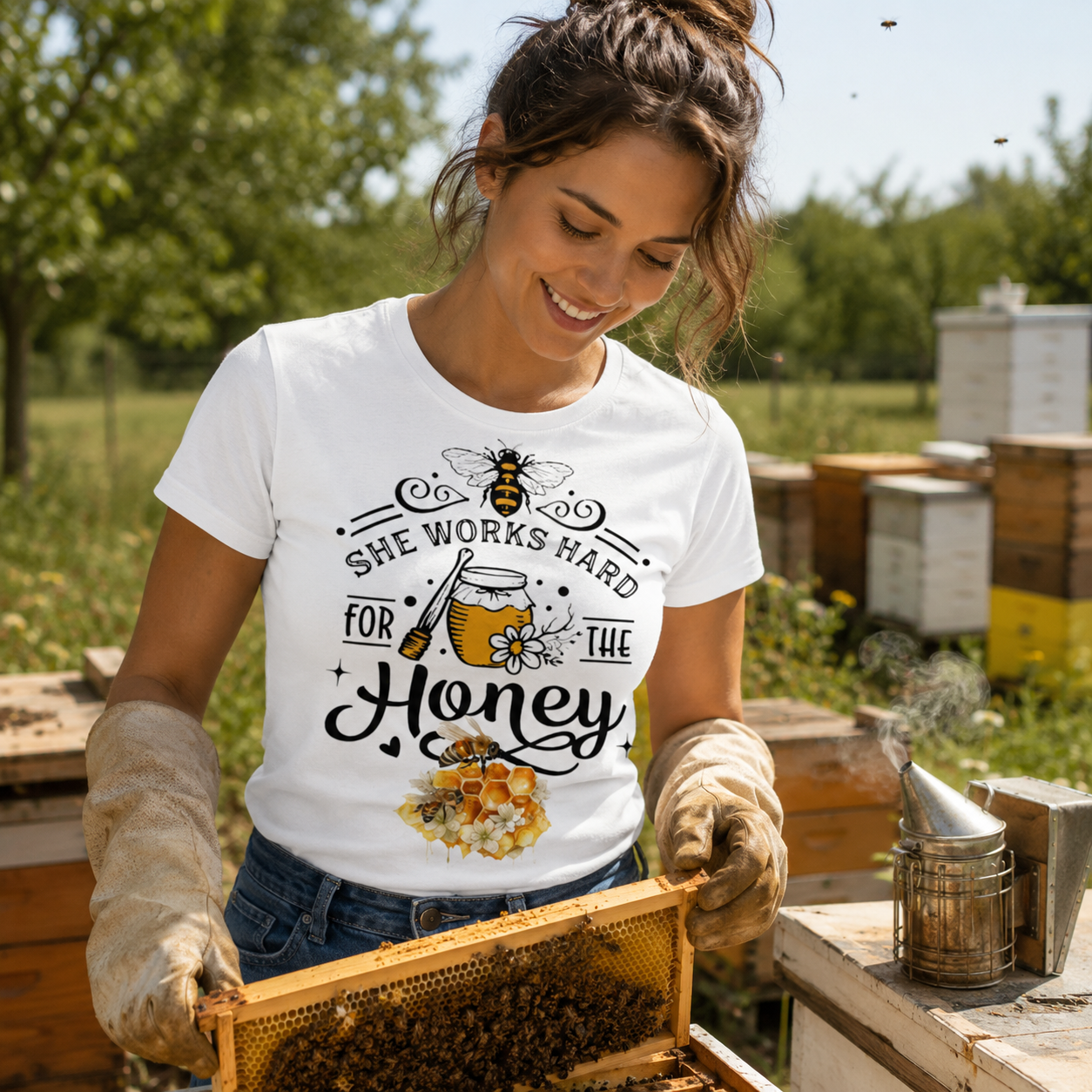 She Works Hard for the Honey - Graphic T-Shirt