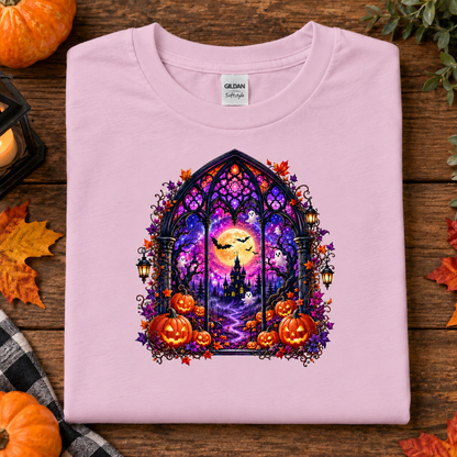 Stained Glass Haunted House Youth Graphic T-Shirt (Youth)