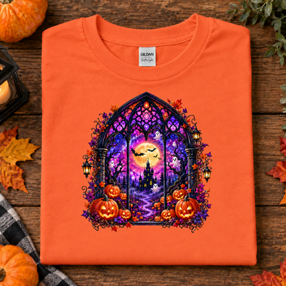 Stained Glass Haunted House Youth Graphic T-Shirt (Youth)