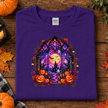 Stained Glass Haunted House Youth Graphic T-Shirt (Youth)
