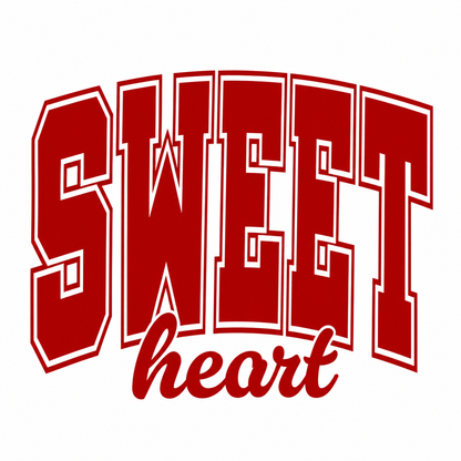 Red text 'SWEET heart' on a white background