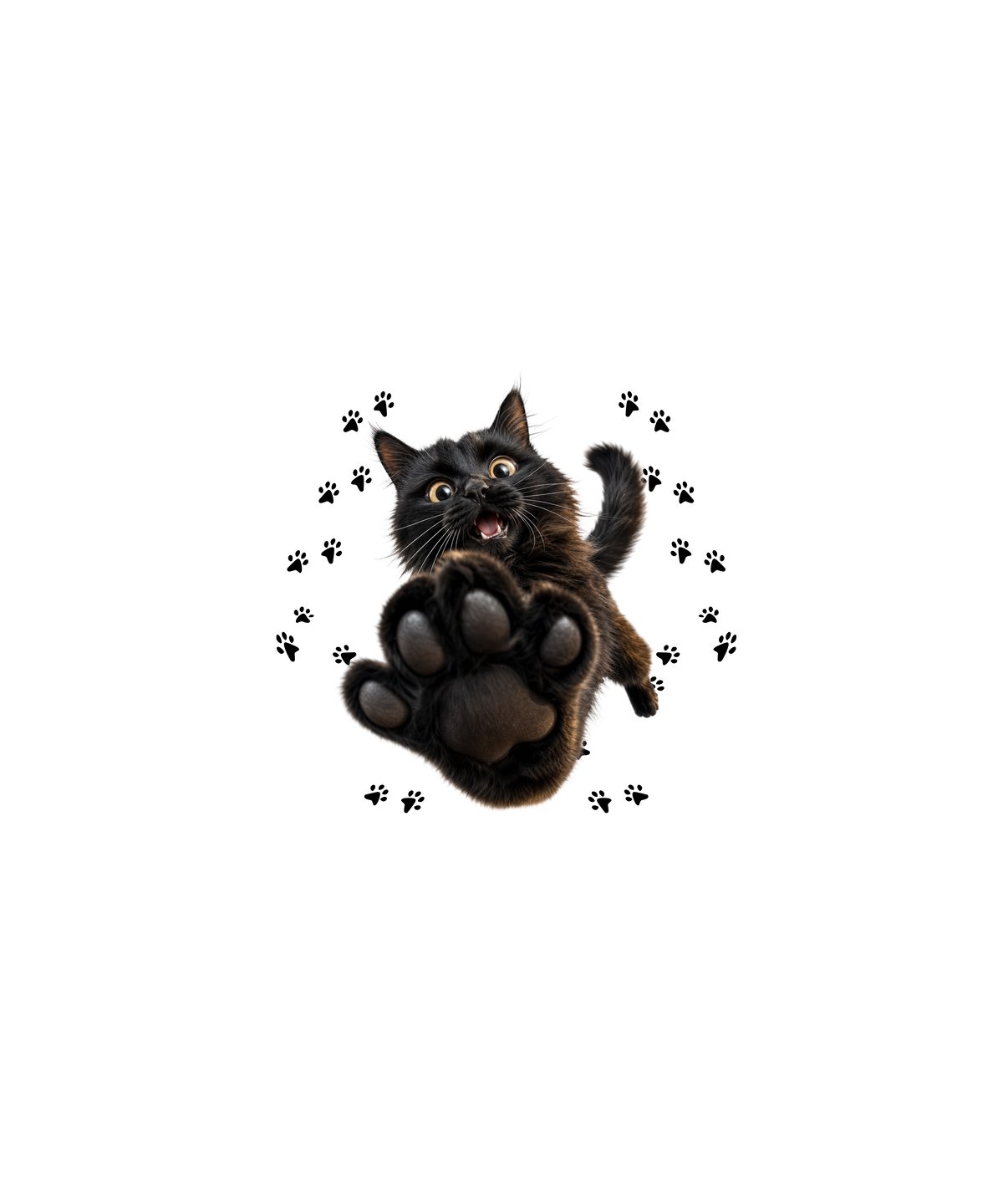 Talk to the Paw! 3D Black Cat Graphic T-Shirt (Youth)